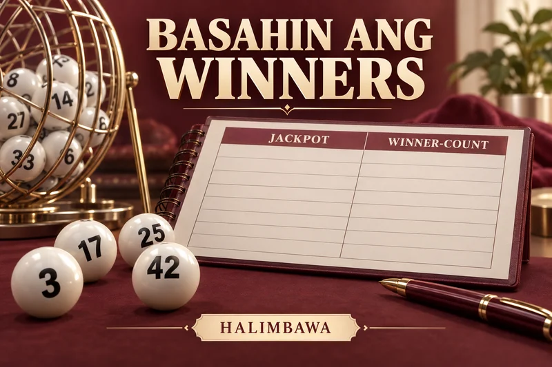 Orihinal na ilustrasyong lottery: Winner-count interpretation. Mga halimbawang label, hindi aktuwal na result.